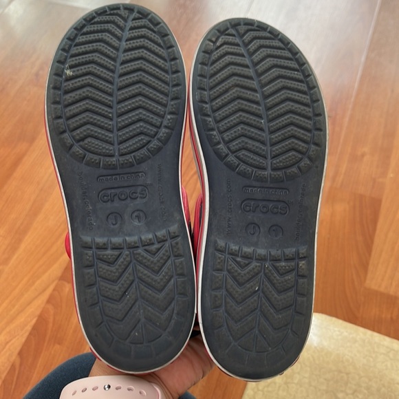 Crocs navy blue crocband sandal kids J 1 size - Picture 3 of 5